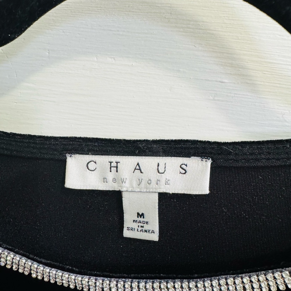 Chaus Black Top with Sparkling Trim